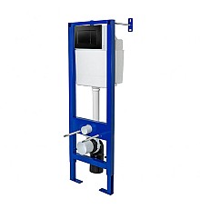 Инсталляция для унитаза Berges Wasserhaus Atom 410 040332 с черной клавишей смыва
