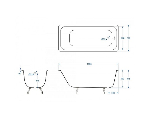 Ванна чугунная Delice Aurora 170х70 Ванна чугунная Delice Aurora 170х70