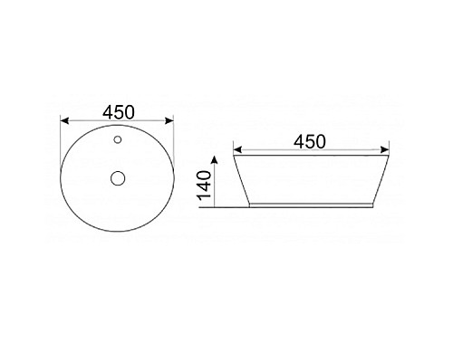 Раковина-чаша CeramaLux 45 D1306H022 Черная Золотая