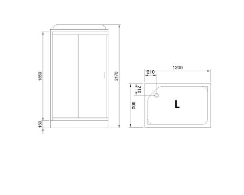 Душевая кабина Royal Bath HP 120х80 с гидромассажем задняя стенка Белая