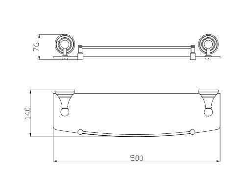 Стеклянная полка Rav Slezak Morava MKA0900/50CMAT Черная матовая