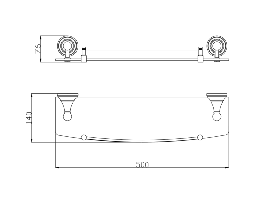 Стеклянная полка Rav Slezak Morava MKA0900/50CMAT Черная матовая