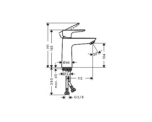 Смеситель для раковины Hansgrohe Talis E однорычажный бронза 71712140