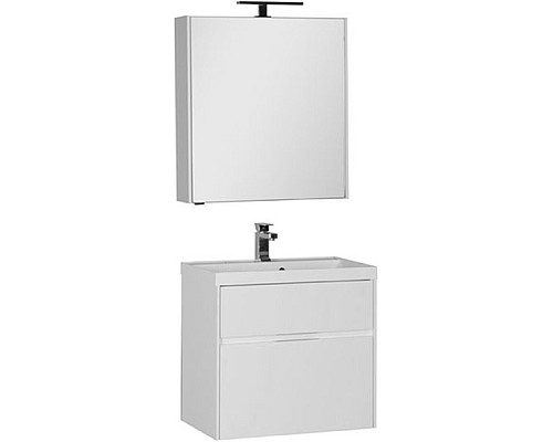 Тумба под раковину Aquanet Латина 70 180032 подвесная 2 ящика Белая
