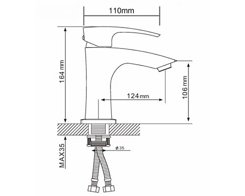Смеситель для раковины Gappo G07 G1007-7 Белый Хром