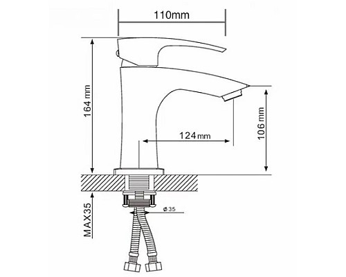 Смеситель для раковины Gappo G07 G1007-7 Белый Хром