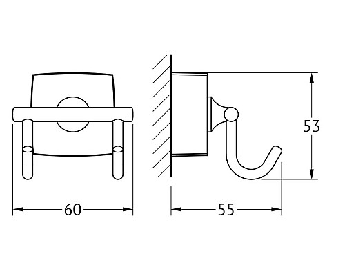 Крючок двойной (хром) FBS ESP 002