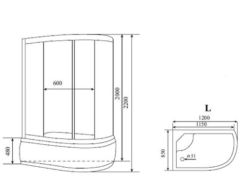 Душевая кабина Timo Comfort 120x85 T-8820LF с гидромассажем