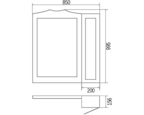 Зеркало со шкафом Orange Classic 85 Белое