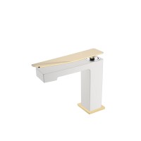 Смеситель для раковины низкий BohemeArmadi Art Q White-Gold