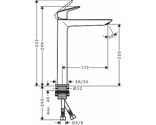 Смеситель для раковины Hansgrohe Logis Fine 71258000 Хром