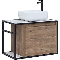 Тумба под раковину Aquanet Nova Lite Loft 75R 261657 подвесная Дуб рустикальный