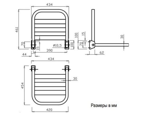 Сиденье для душа Nofer 15041.S Матовая нержавеющая сталь