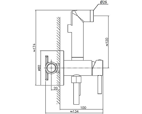 Гигиенический душ со смесителем Orange Karl M05-888cr Хром