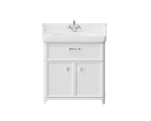 Тумба Kerama Marazzi POMPEI напольная с ящиком и дверцами 80, белая глянцевая