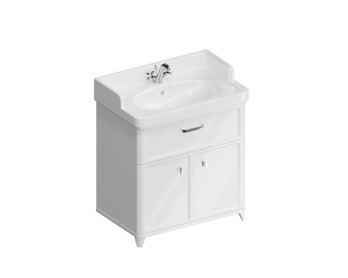 Тумба Kerama Marazzi POMPEI напольная с ящиком и дверцами 80, белая глянцевая