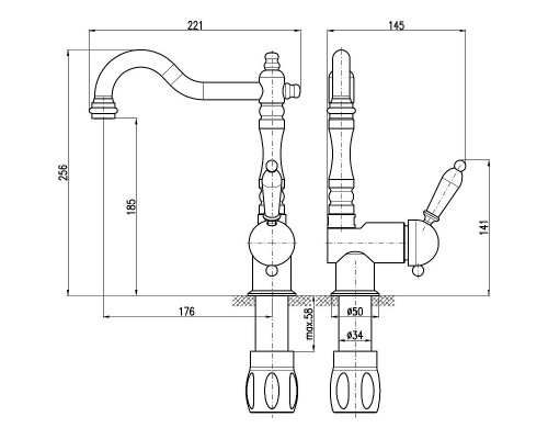 Смеситель для раковины Rav Slezak Labe L008.5/8Z Золото