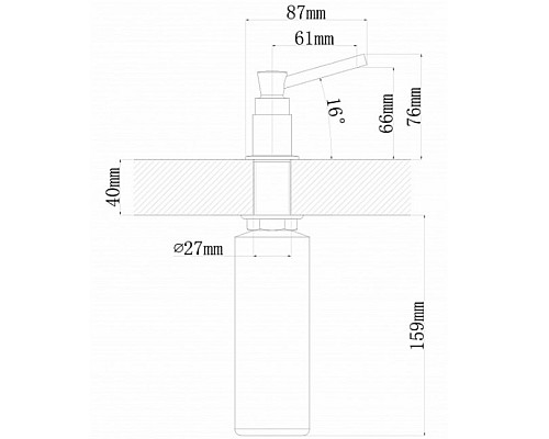 Дозатор для моющего средства Florentina Каскад 703.725.0000.302 Антрацит