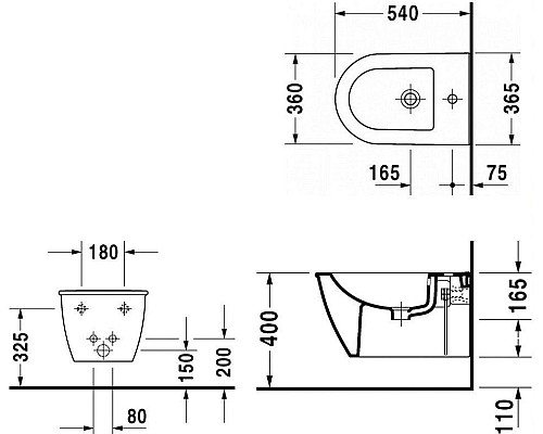 Биде Duravit Darling New 2249150000 подвесное Белое