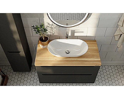 Тумба под раковину Jorno Wood 80 wood.01.80/P/GR подвесная Серая Тумба под раковину Jorno Wood 80 wood.01.80/P/GR подвесная Серая