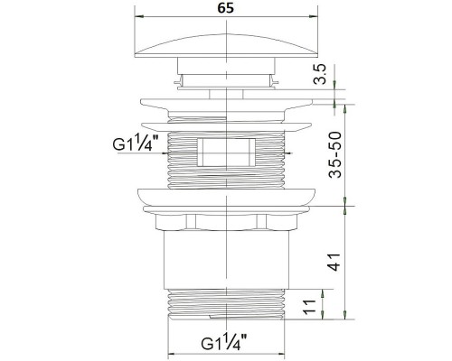 Донный клапан Orange X1-004w Click-clack Белый