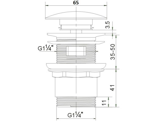 Донный клапан Orange X1-004w Click-clack Белый