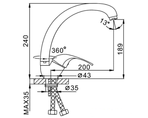Смеситель для кухни Frap H29 F4129-2 Хром