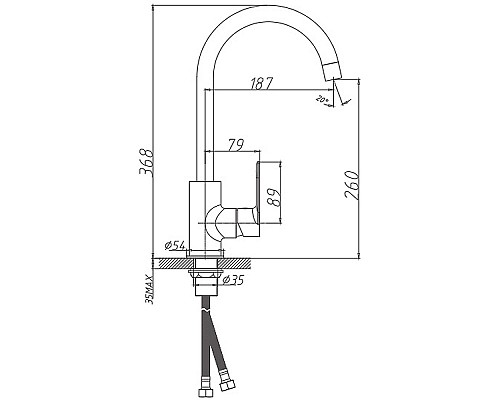 Смеситель для кухни Haiba HB71505 Хром