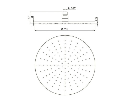 Верхний душ Paini 50PZ759TT25 Черный матовый