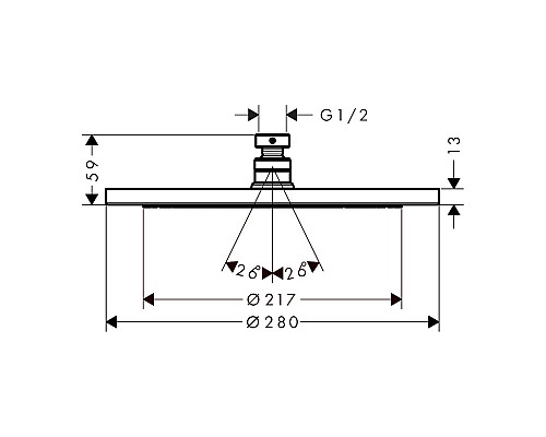 Верхний душ Hansgrohe Croma черный матовый 26220670