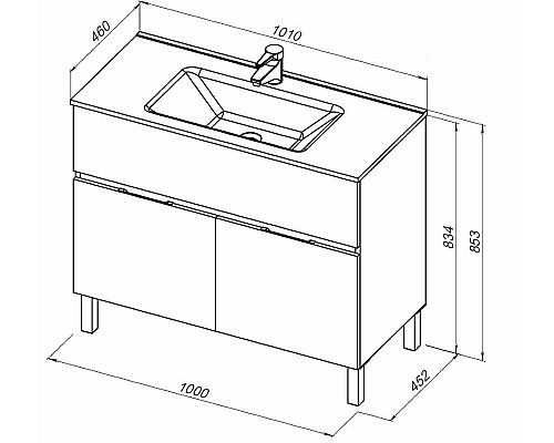 Тумба под раковину Aquanet Алвита New 100 277557 Дуб Веллингтон