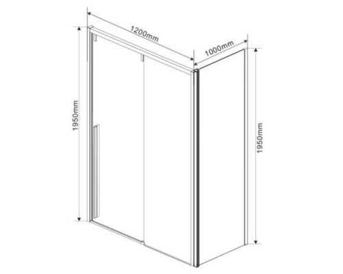 Душевой уголок Vincea Lugano 120х100 VSR-1L1012CLB-1 профиль Черный стекло прозрачное