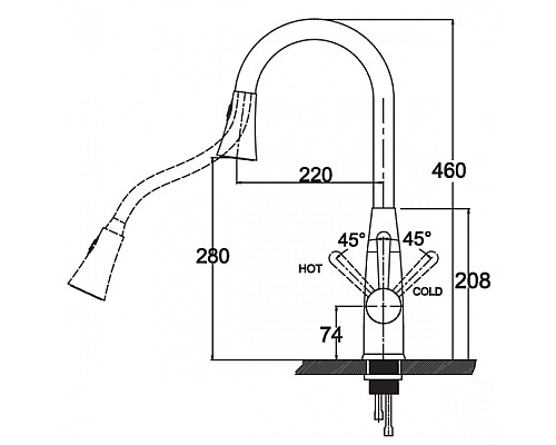 Смеситель для кухонной мойки KAISER Merkur 26144
