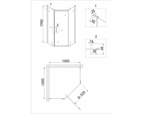 Душевой уголок Niagara Nova 100х100 NG-6634-08 профиль Хром стекло прозрачное