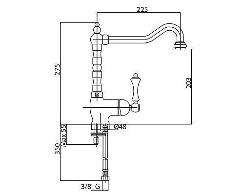 Смеситель кухонный Cezares MARGOT-LLM2-01-Bi