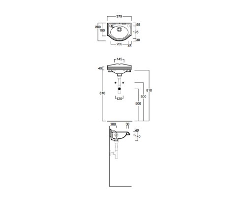 Раковина Simas Arcade 37 AR035bi*1sx Белая
