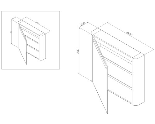 Зеркальный шкаф AM.PM Sensation M30MCL0801WG 800 мм
