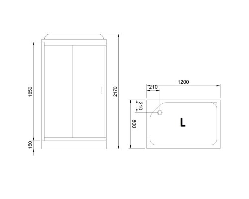 Душевая кабина Royal Bath HP 120х80 задняя стенка Белая
