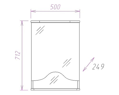 Зеркальный шкаф Onika Лидия 50 L 205003 с подсветкой Белый