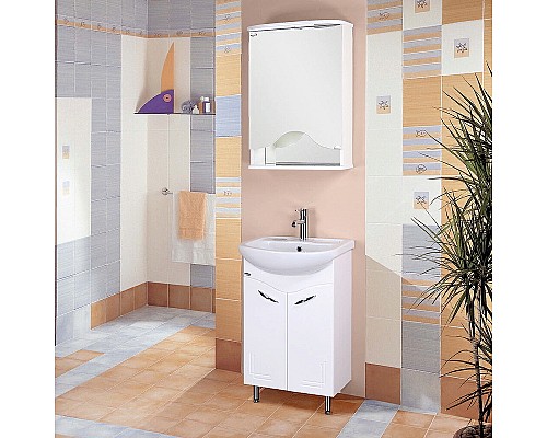 Зеркальный шкаф Onika Лидия 50 L 205003 с подсветкой Белый