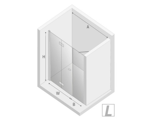 Душевая дверь NEW TRENDY NEW SOLEO PLUS L 120x195 (хром)