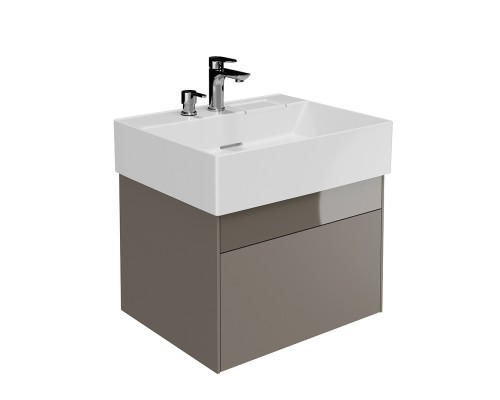 Тумба под раковину Kerama Marazzi LOGICA подвесная 2 ящика 60 см, песчаный
