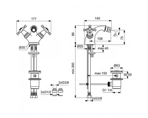 Смеситель для биде Ideal Standard Reflection B9655AA Хром