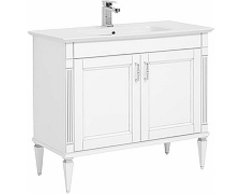 Тумба под раковину Aquanet Селена 105 201650 Белая Патина серебро