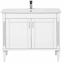 Тумба под раковину Aquanet Селена 105 201650 Белая Патина серебро