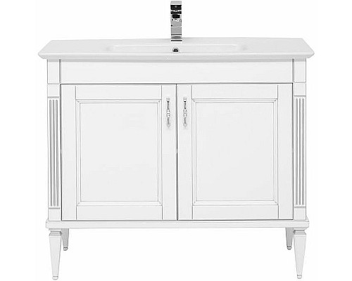 Тумба под раковину Aquanet Селена 105 201650 Белая Патина серебро