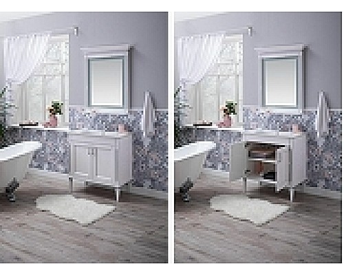 Тумба под раковину Aquanet Селена 105 201650 Белая Патина серебро