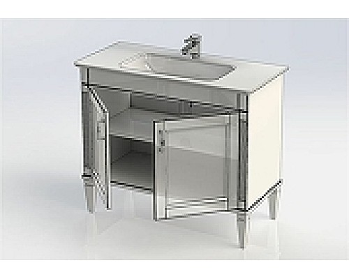 Тумба под раковину Aquanet Селена 105 201650 Белая Патина серебро