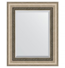 Зеркало Evoform Exclusive 53х43 BY 1354 с фацетом в багетной раме - Состаренное серебро с плетением 70 мм