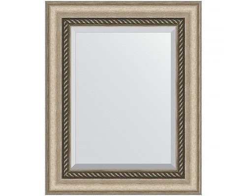 Зеркало Evoform Exclusive 53х43 BY 1354 с фацетом в багетной раме - Состаренное серебро с плетением 70 мм